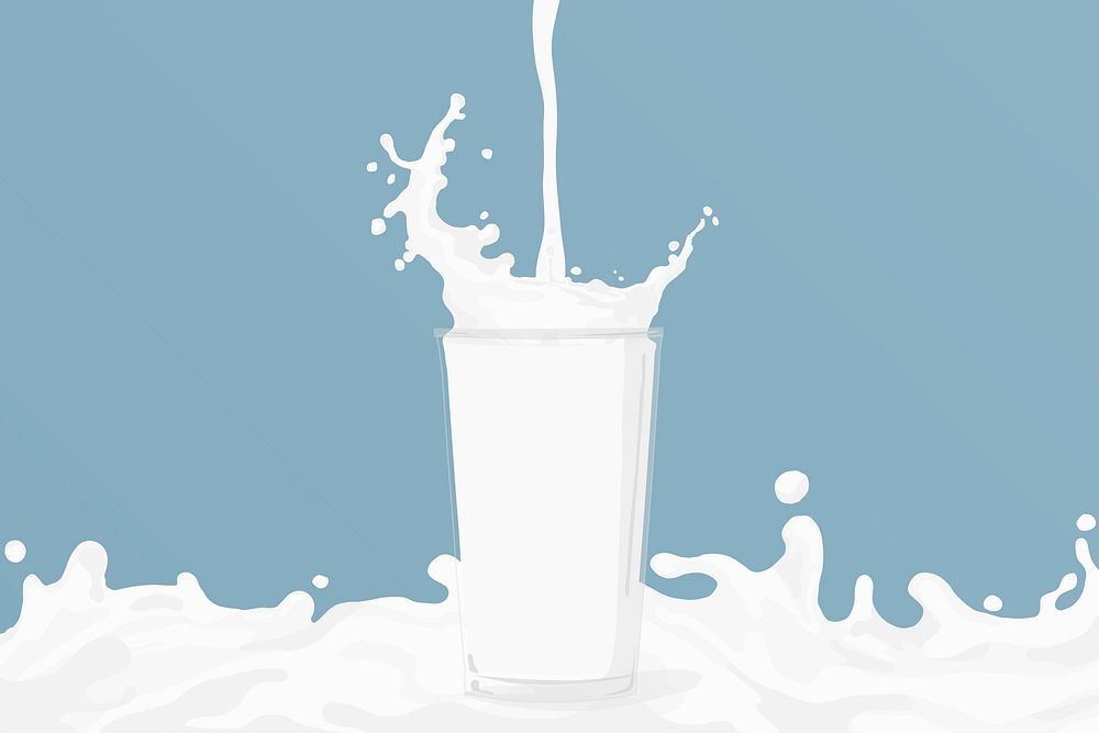 Milk splash, dairy beverage illustration