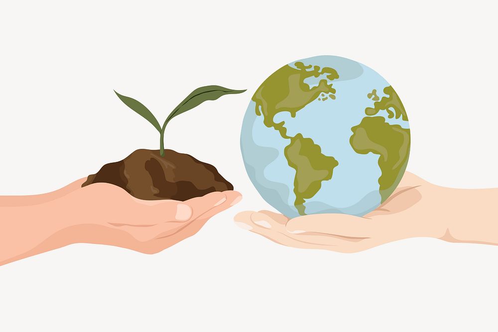 Save the earth, environmental conservation illustration