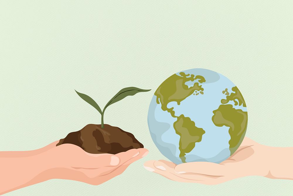 Save the earth, environmental conservation illustration