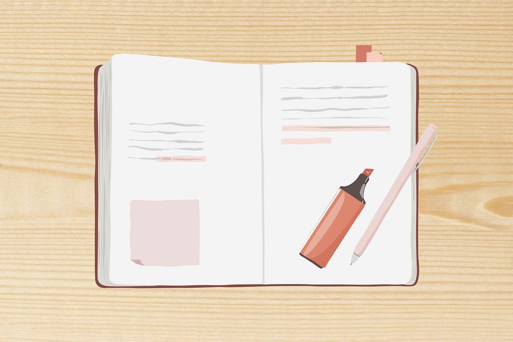 Personal journal, cute stationery illustration