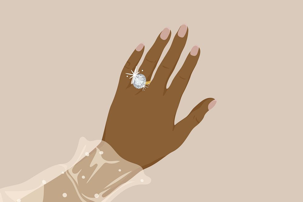 Aesthetic bride's hand illustration