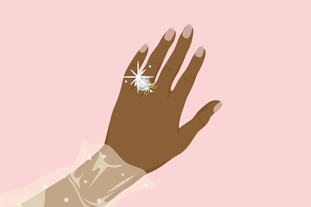 Aesthetic bride's hand illustration