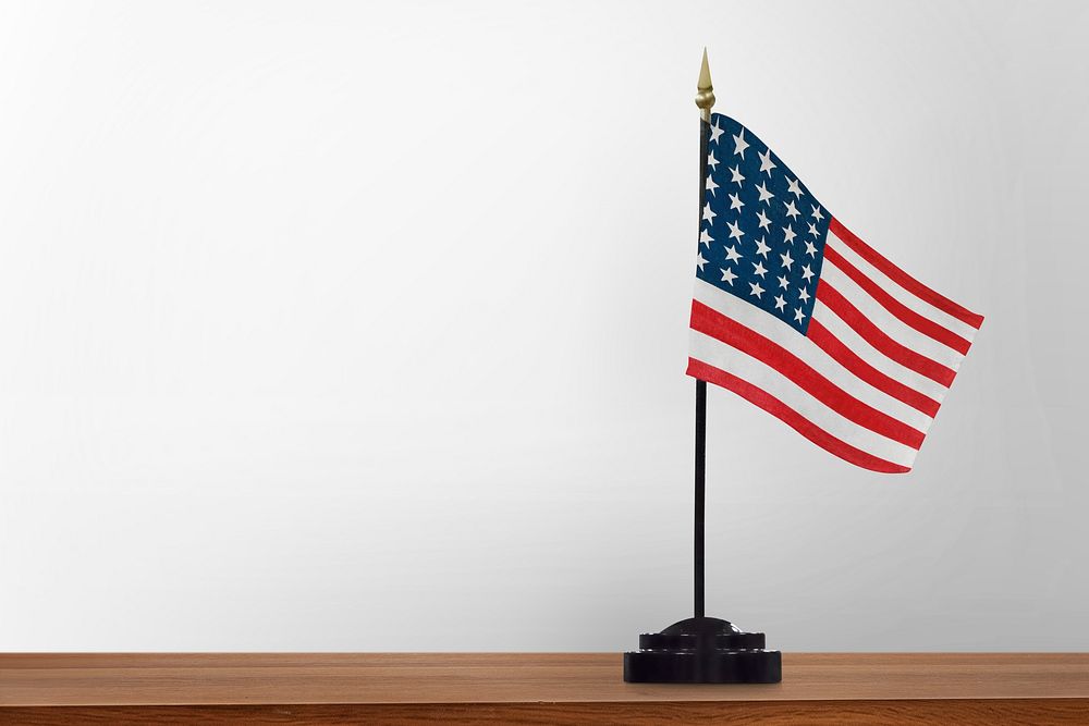 Flag stand mockup, realistic design psd