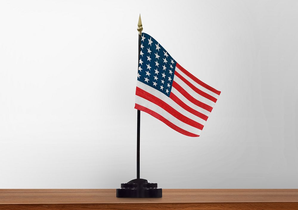 American flag stand background