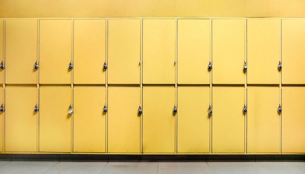 Yellow school lockers background