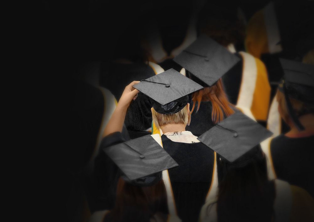 Graduation ceremony border background