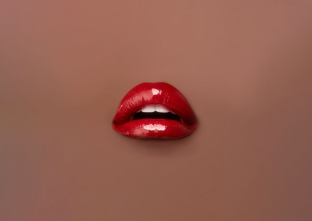 Woman's red lips background