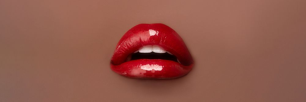 Woman's red lips background