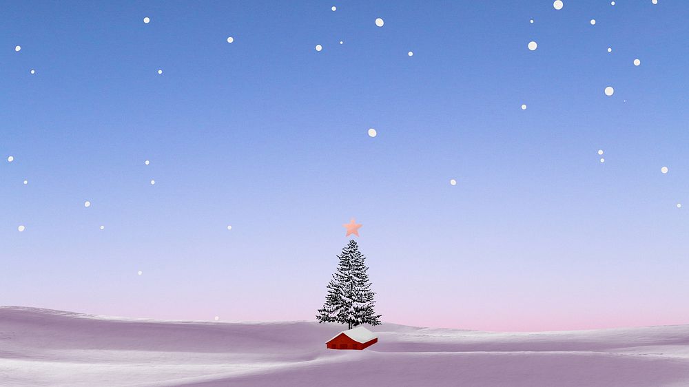 Snowing blue sky HD wallpaper, Christmas tree border
