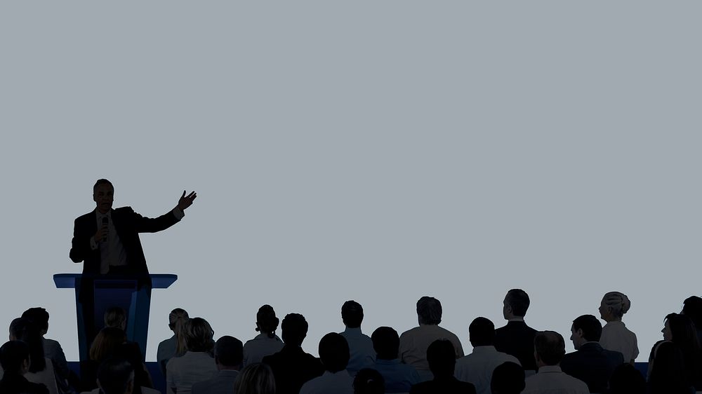 Business conference silhouette border HD wallpaper