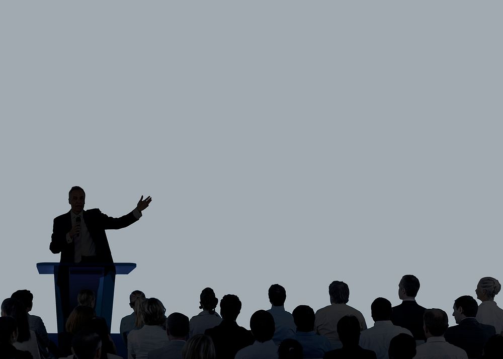 Business conference silhouette border background