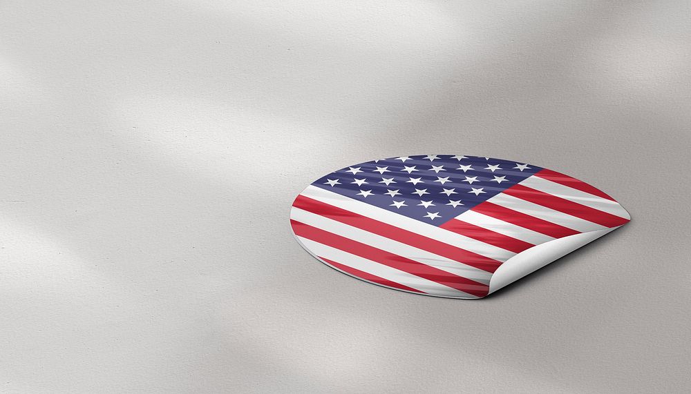 American flag sticker background