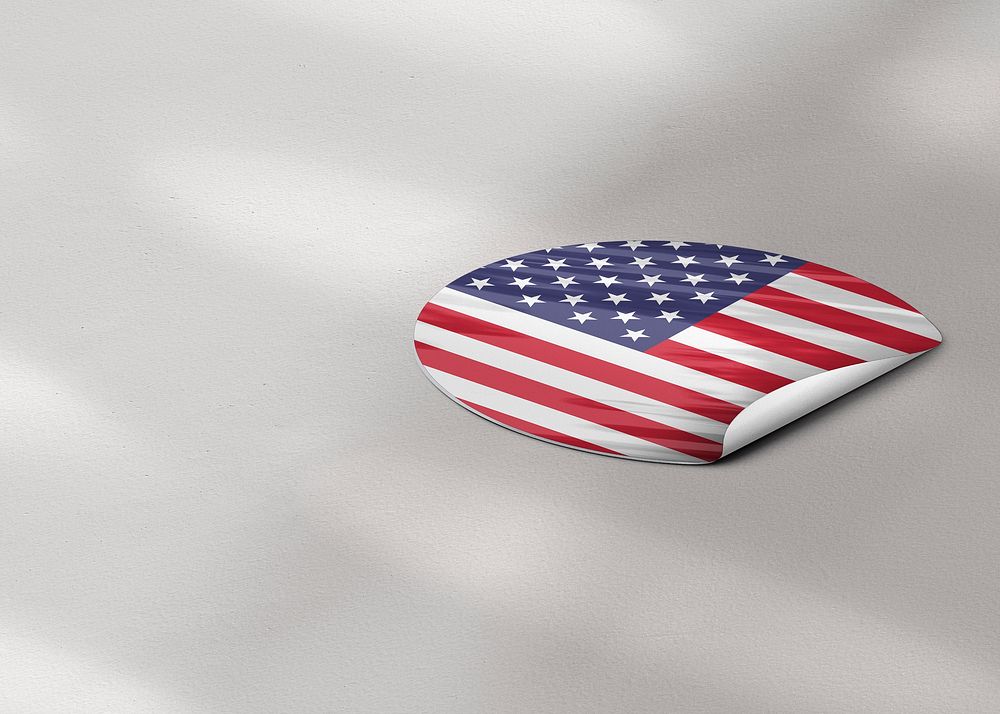 American flag sticker background