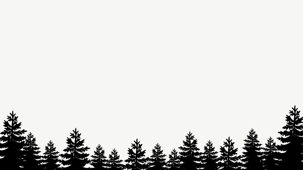 Pine forest tree border psd