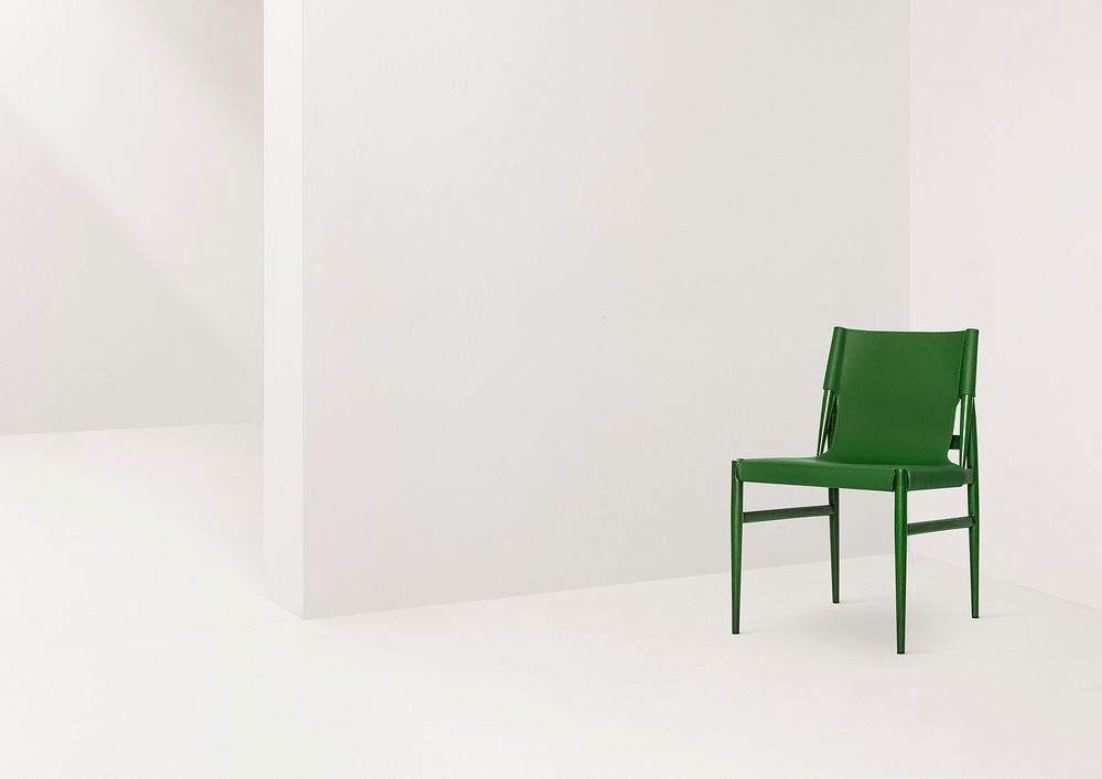 Green chair background, modern interior border