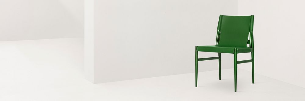 Green chair background, modern interior border