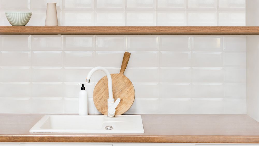 Kitchen sink HD wallpaper, aesthetic interior