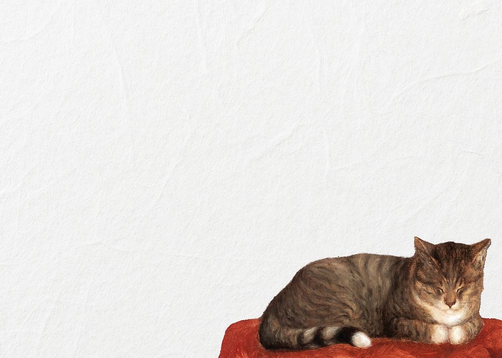 Sleeping cat border background