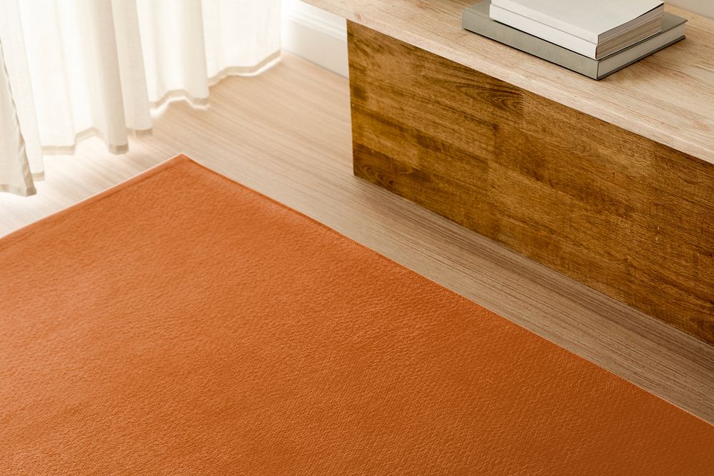 Orange room carpet background, home interior design