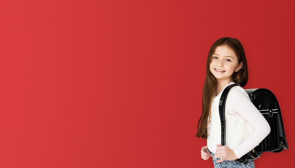 Smiling student girl background, education image