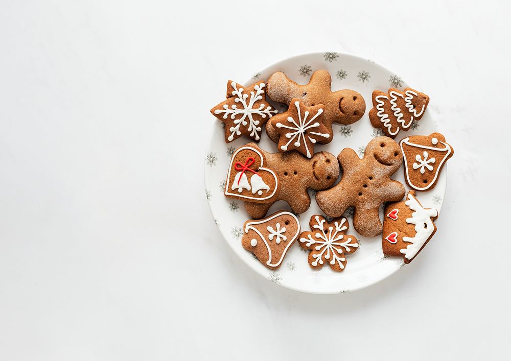 Christmas cookies border background