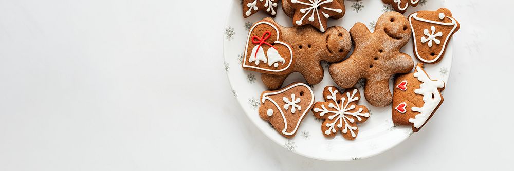 Christmas cookies border background