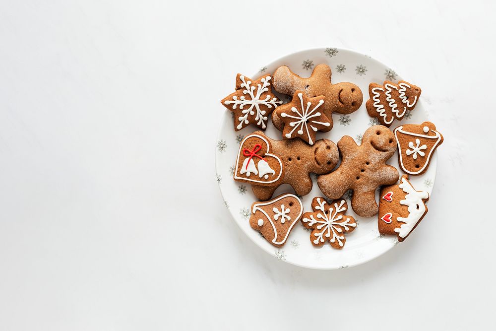 Christmas cookies border background