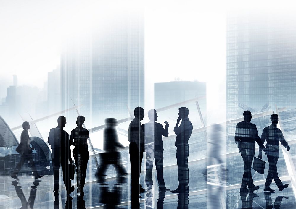 Business people silhouette background