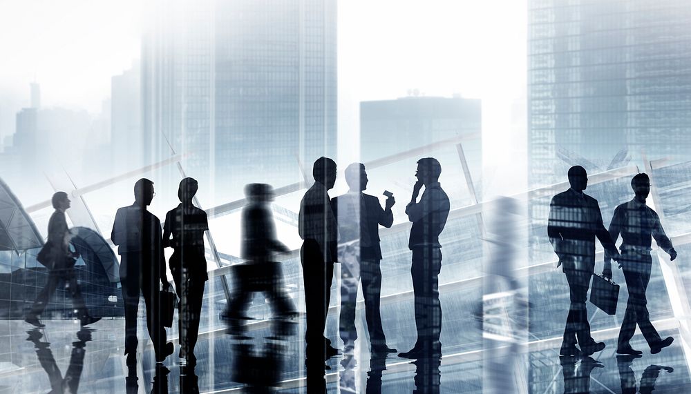 Business people silhouette background
