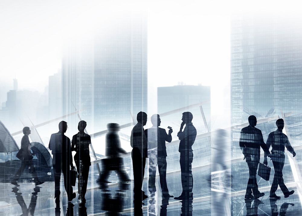 Business people silhouette background