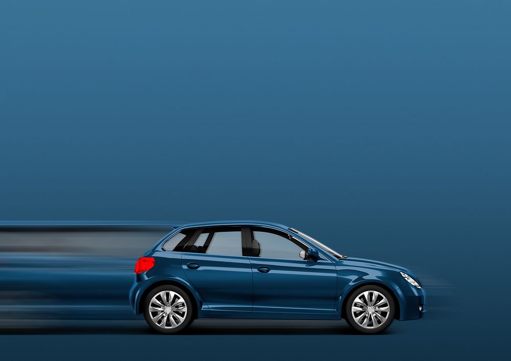 Blue hatchback car background