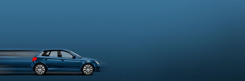 Blue hatchback car blog banner