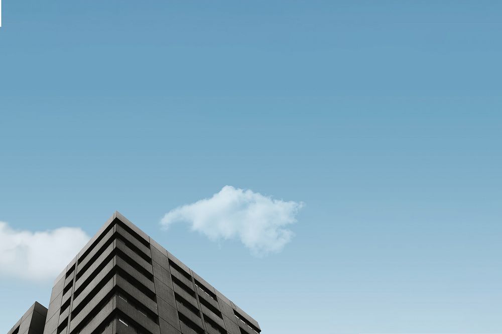 Aesthetic architecture background, building & blue sky image
