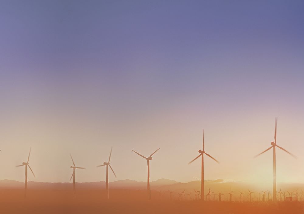 Wind farm background, renewable energy 