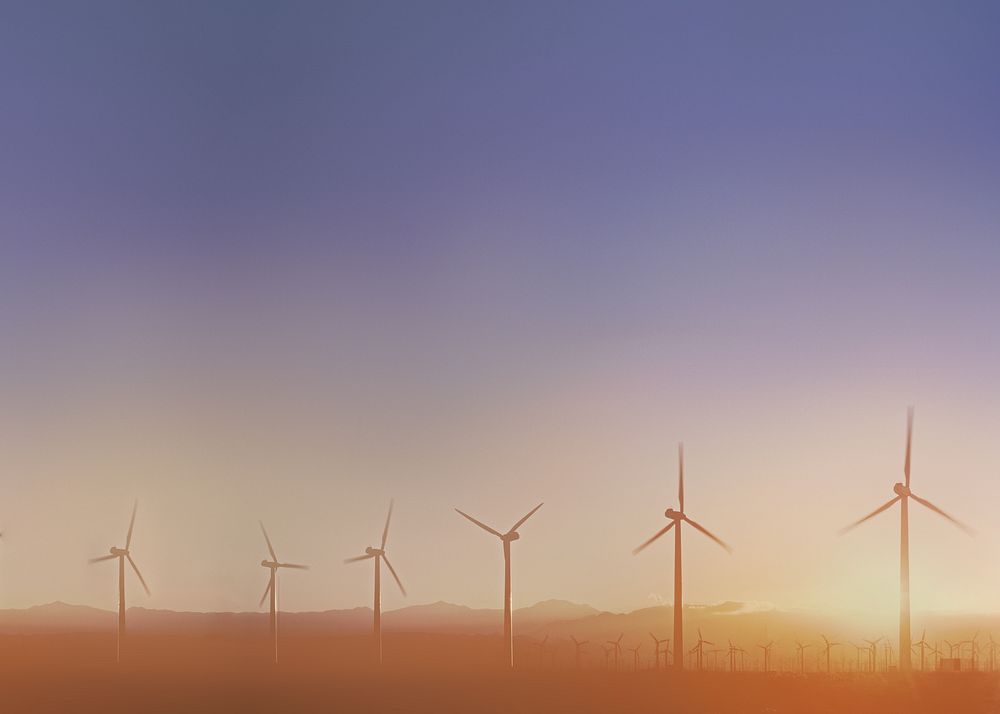 Wind farm background, renewable energy 