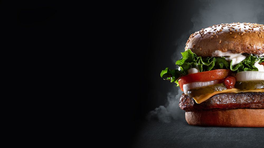 Cheeseburger black desktop wallpaper