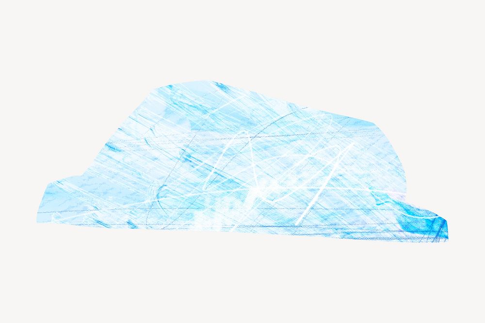 Blue abstract shape, paper craft element