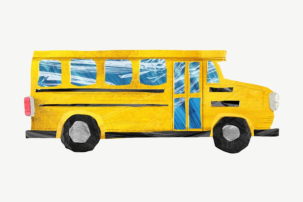 School bus, paper craft element psd