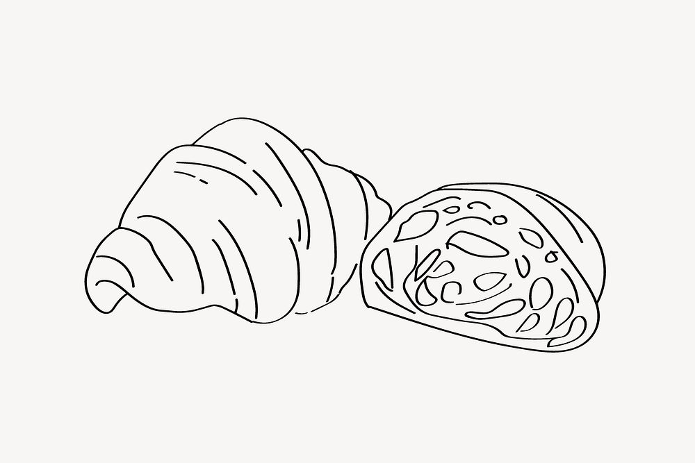 Croissant line art illustration