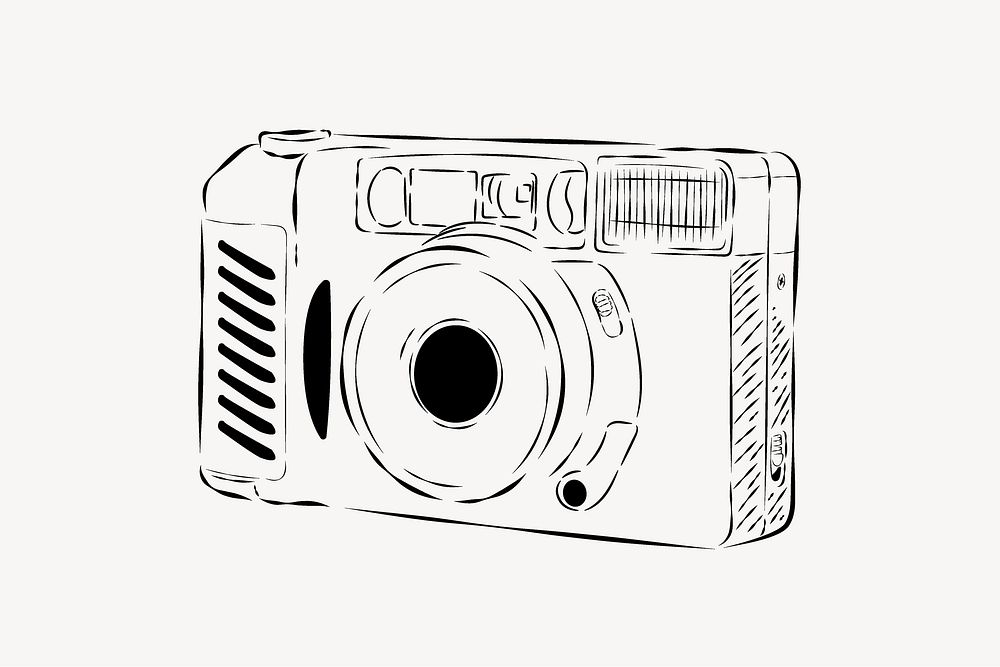 Film camera line art vector