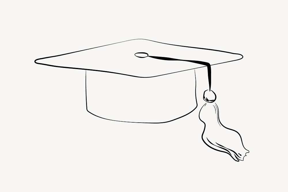Graduation cap line art vector