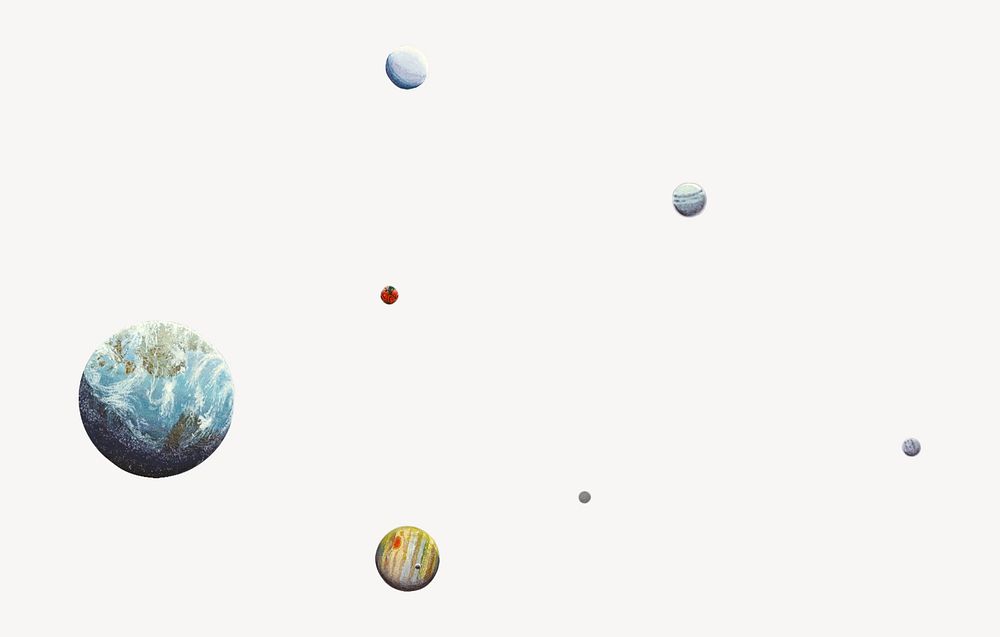 Floating planets, galaxy graphic