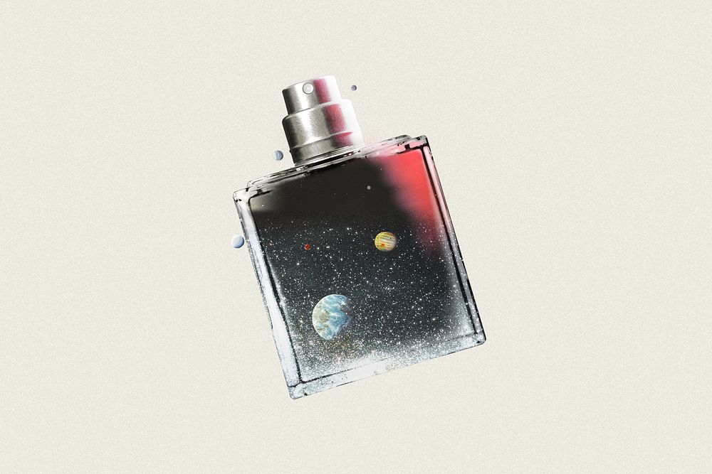 Galaxy perfume bottle, aesthetic beauty remix