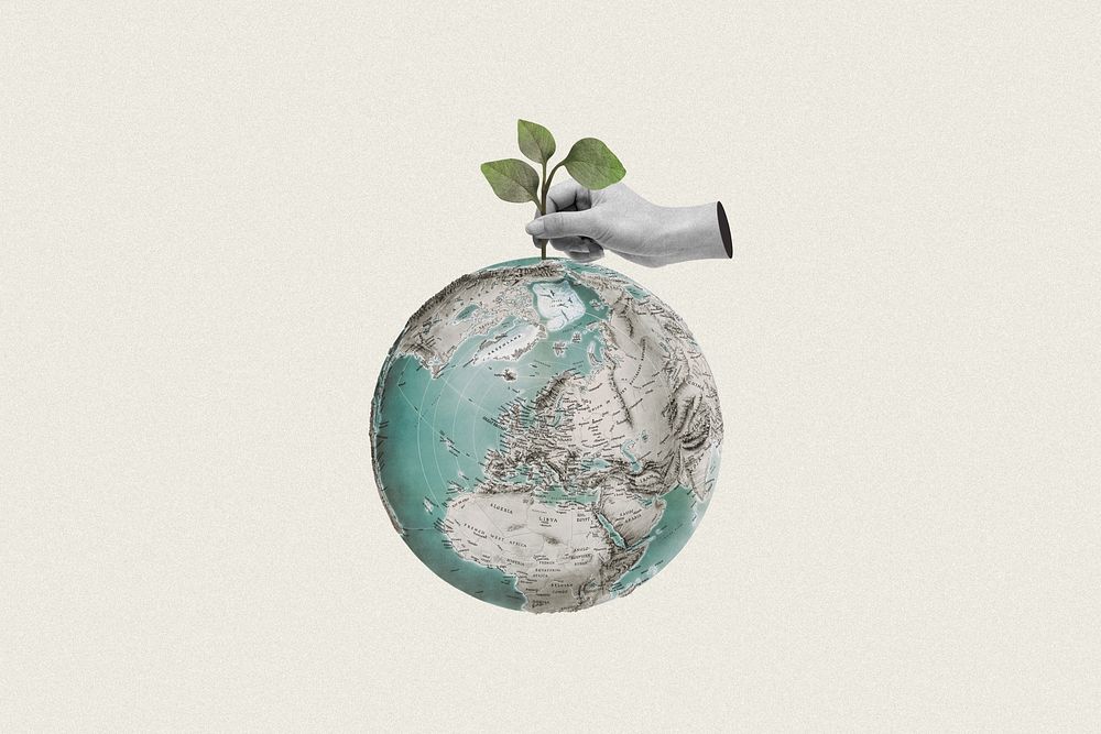 Planting on globe, environment remix