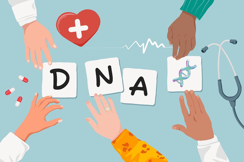 DNA diverse hands, health & wellness remix