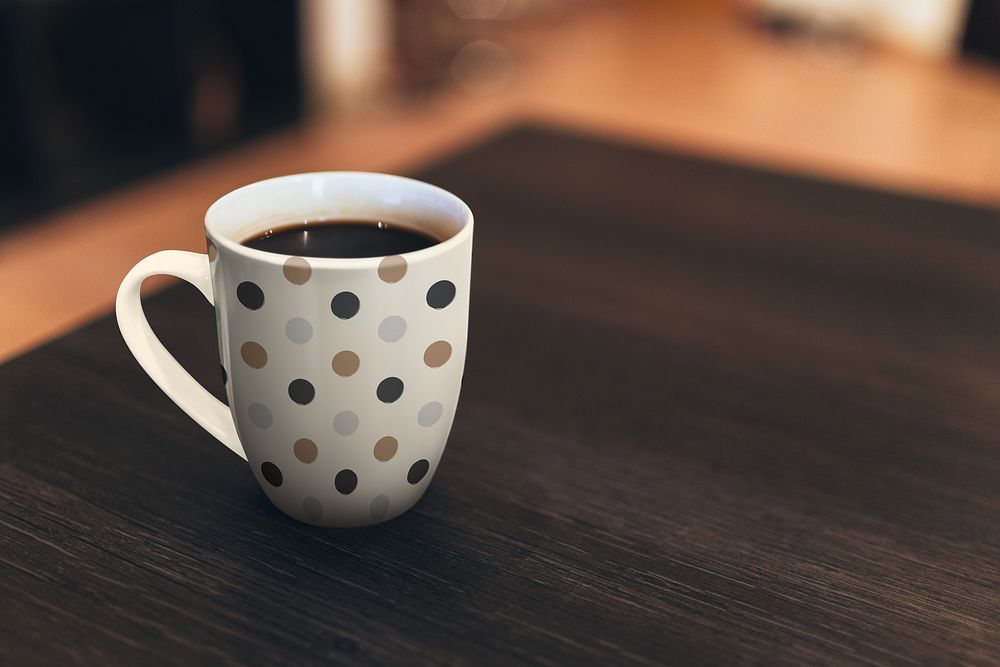 Polka dot coffee mug