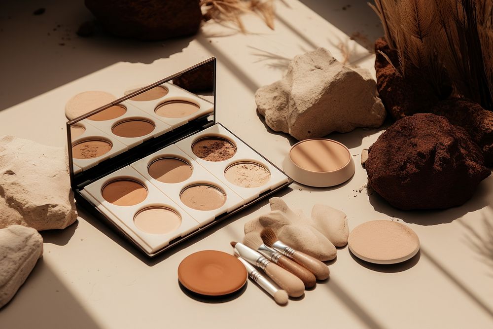 Earth tone makeup palette AI generated image