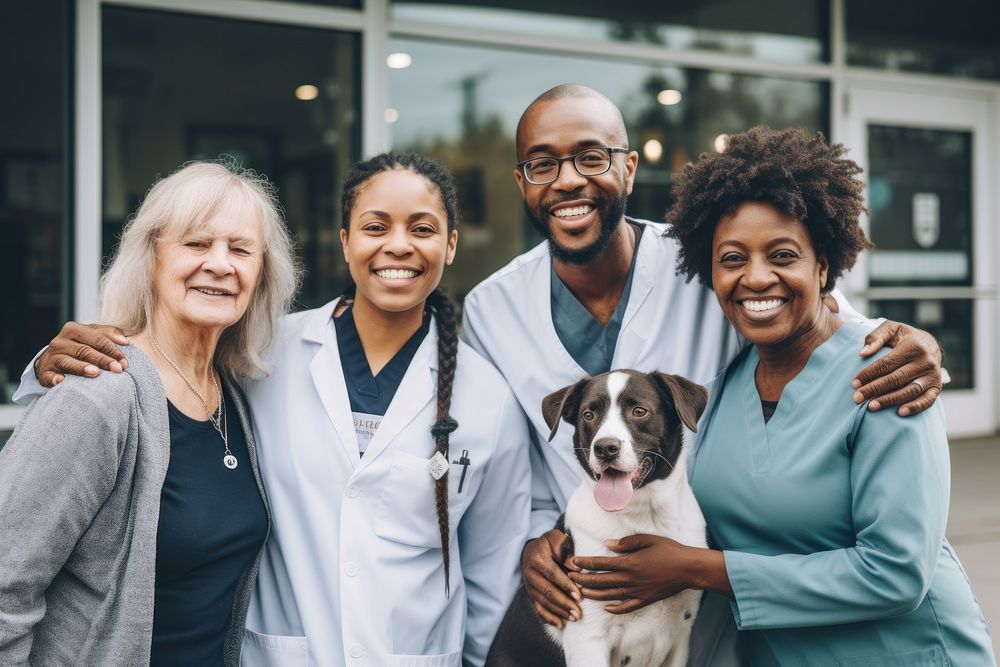 Veterinarians and dog AI generated image