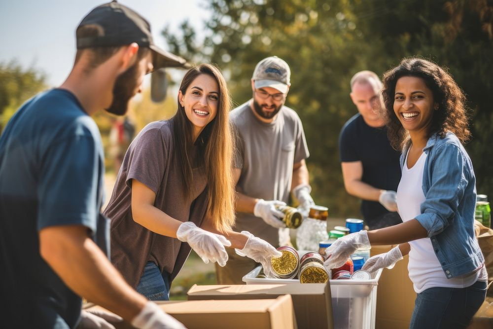 Volunteers helping with food donation AI generated image