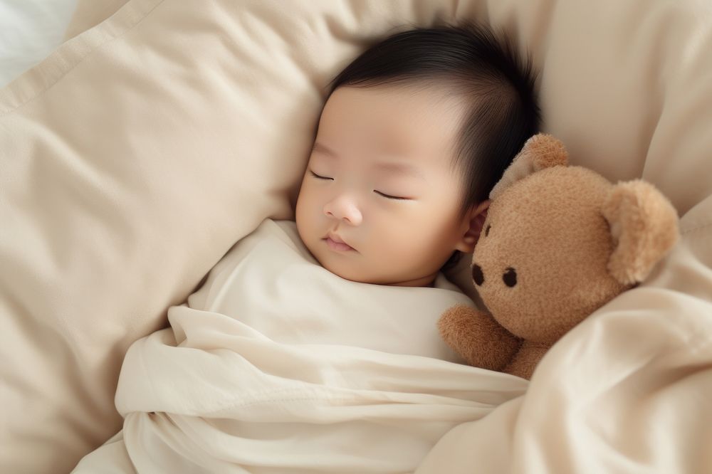 Sleeping Asian baby AI generated image